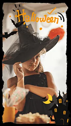 Halloween Festival Girl Cartoon Text Instagram Story
