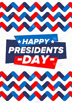 美国总统日快乐。华盛顿的生日。美国的联邦假日。2月庆祝。爱国的美国元素。海报、横幅和背景。矢量图