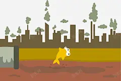 手绘环境污染插画 平面电商 创意素材