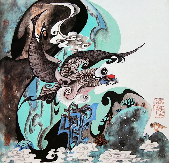 《夺珠除害》许锦集绘画