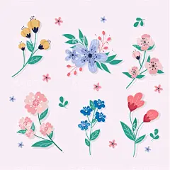 各种花朵手绘  - 源文件下载【酷图网】各种花朵手绘,花卉,鲜花,植物,美丽,手绘,水彩,插图,多彩花朵,花束,花卉插图,花插画