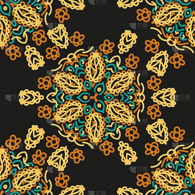 Damascus seamless pattern of floral ornament wallp
