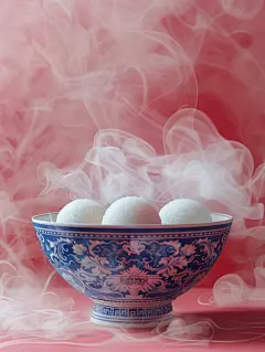 元宵节花朵汤圆素材