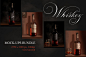 威士忌酒瓶标签展示效果图VI智能图层PS样机素材 Whiskey Rum Brandy Mock-ups Bundle - 南岸设计网 nananps.com