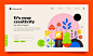 Flat design geometric pattern landing page