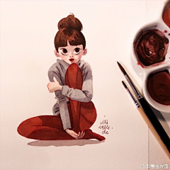 墨来抹去采集到水彩插画