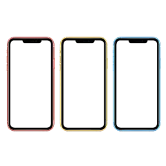 Iphone X 3色屏幕样机PNG 透明底 素材 苹果手机