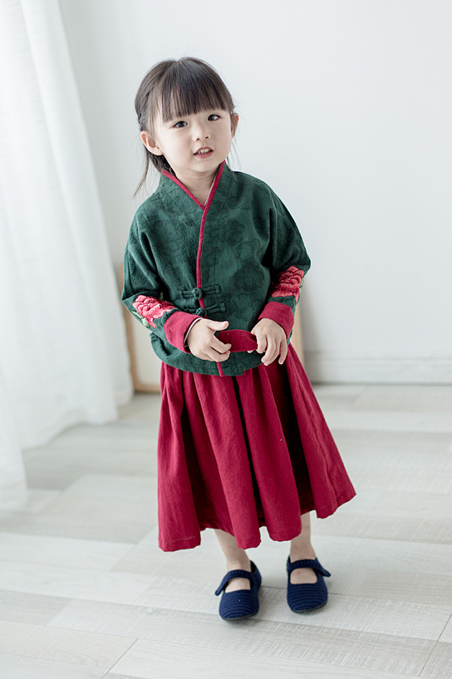 女童汉服外套春秋中国风童装儿童小孩棉麻古...