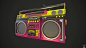 Stylized 80's Boombox, Tom Ellis : A small personal project to practice my asset pipeline. 
The Boombox is inspired by the shape language of Overwatch, but I pushed the texturing past the style used in the game.