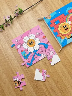 儿童玩具拼图文创样机