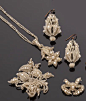 A collection of mid 19th century seed pearl jewellery (5): 