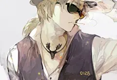 骚气蓬勃的二次元型男插画