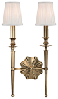 Ellery 2 Light Wall Sconce, Aged Brass - traditional - Wall Sconces - Lampclick