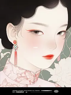 【AI民国】粉色优雅的旗袍美女壁纸️