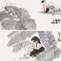 她笔下的童心童趣图，像极了我们遥远的童年生活