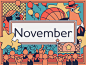 November graphic  design adobe illustrator thanksgiving parade november
