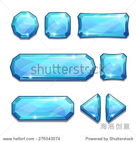 Set of blue crystal ...