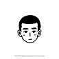 This may contain: a black and white drawing of a man's face with the word, head