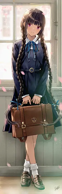 二次元，动漫，美少女，萌妹子，学生服，壁纸
上传者：泽荷