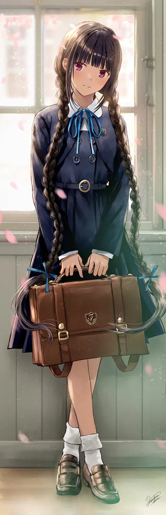 二次元动漫美少女萌妹子学生服壁纸