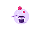 2 Dribbble Invitation ball purple hat dribbble first icon illustration invitation invite magic wand gif animation