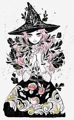 卡通女孩高清素材 黑白 设计图片 免费下载 页面网页 平面电商 创意素材 png素材