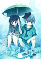 下雨的日子，想和你共撑一把伞。。。