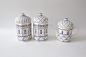 设计感十足 城堡建筑造型茶壶 陶瓷罐子 收纳罐 