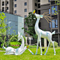 玻璃钢鹿雕塑  灵动的小鹿与小动物们
