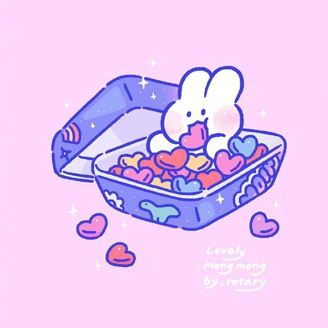 韩国插画师로터리笔下可爱的小兔子ins:...