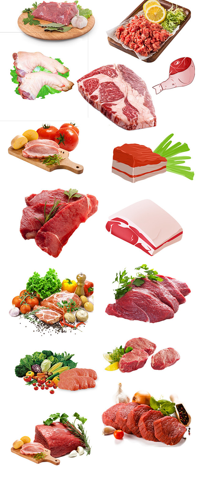 169款餐饮新鲜肉类肉块肉片猪肉牛肉排骨...