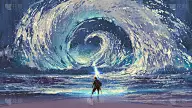 拿着魔矛的人制造了漩涡的海洋