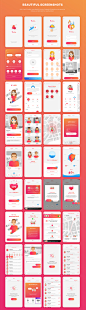 约会婚恋情感闪屏引导页匹配矢量元素app ui源文件模板设计