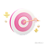 目标目标成功业务概念3D图标 goal target success business concept icon