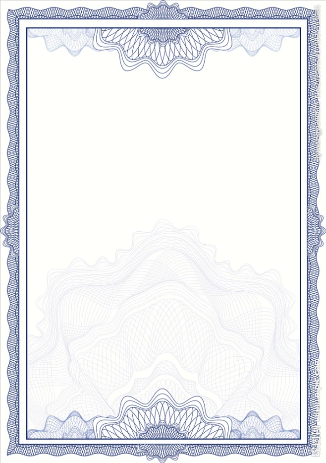 矢量证书底纹花纹