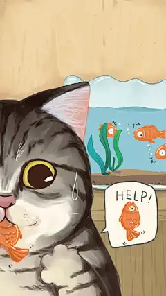 我司小妹@黄大鱼_ 画的几张壁纸，喜欢的收下～