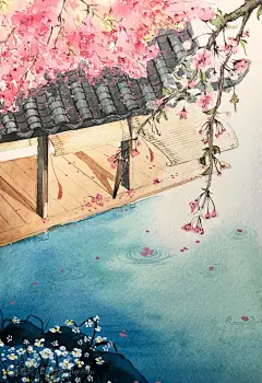 〔 古风水彩插画 〕作者' 鱼俞木 °
