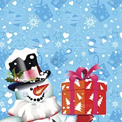 圣诞贺卡。快乐的雪人。
