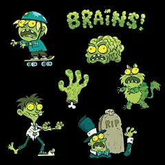 黑暗中的光芒僵尸贴纸：第二批#Halloween#僵尸#插画#characterdesign #cartoon #zombiecat#拉丁#thewalkingdead #conceptart