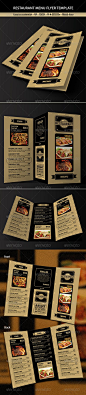 Trifold Restaurant Menu  #GraphicRiver         This Trifold Restaurant Menu Template can be used for Restaurant, Cafe, Coffee House, Steak House, etc    File features    297×210mm A4 + 3mm Bleed  	 CMYK  	 Customizable Text  	 Front & Back  	 Vector  