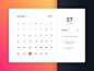 Calendar date ux minimal ui daily app gradient sketch calendar
