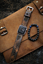 Handmade Vintage Leather Strap distressed leather incl. Lugs Adapter for Apple Watch (or Apple Watch Sport/Space Gray) 42mm or 38mm: