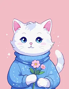 卡通猫咪娃娃矢量图形插画元素