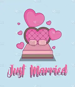 婚礼,贺卡,床,新婚夫妇,可爱的,华丽的,传统,事件,请柬,问候