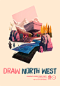 Draw North West : A poster for local creative meet-up Draw North West.