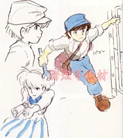 495张宫崎骏全集动画线稿手稿 漫画插画手绘素描速写练习参考素材-淘宝网