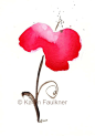 Giclee Art Print of Abstract Red Watercolor Flower: Her Heart Knows the Way