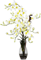 Asstd National Brand Dendrobium With Vase Silk Flower Arrangement: 