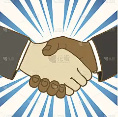 两个商人握手的插图。不错的交易