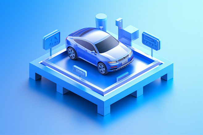 环境保护3D立体新能源汽车节能模型图片